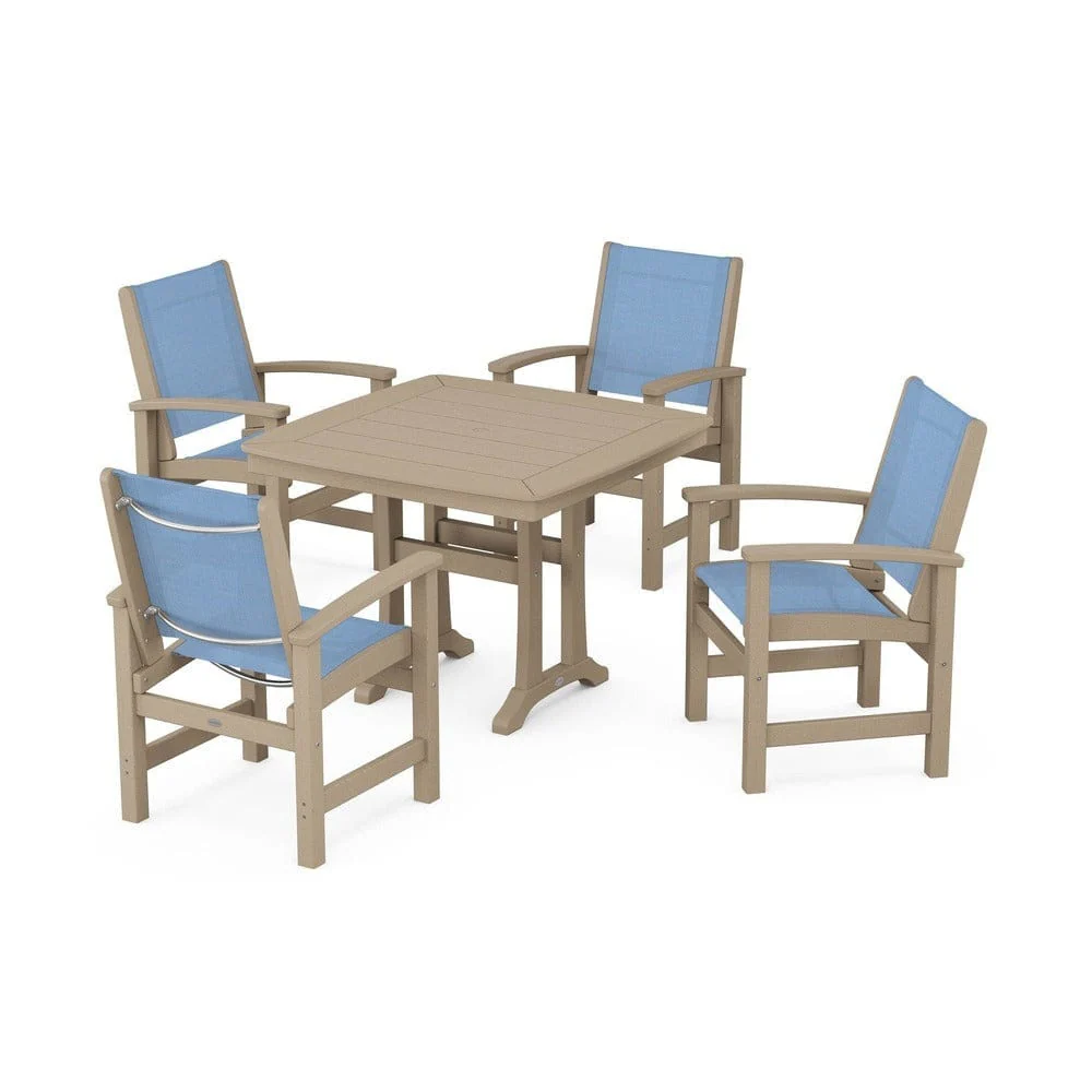 POLYWOOD® - Coastal 5-Piece Dining Set with Trestle Legs - PWS966 - Image 7
