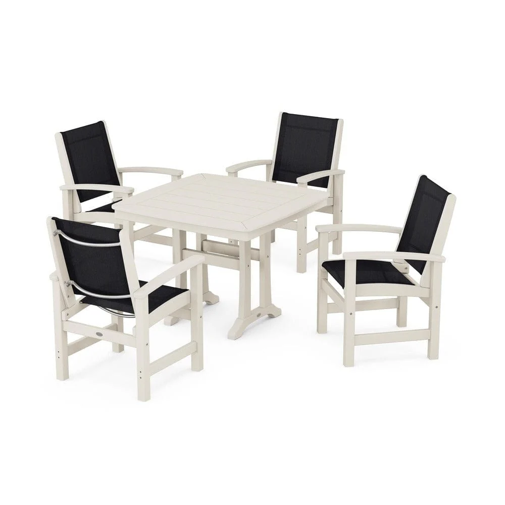 POLYWOOD® - Coastal 5-Piece Dining Set with Trestle Legs - PWS966 - Image 72