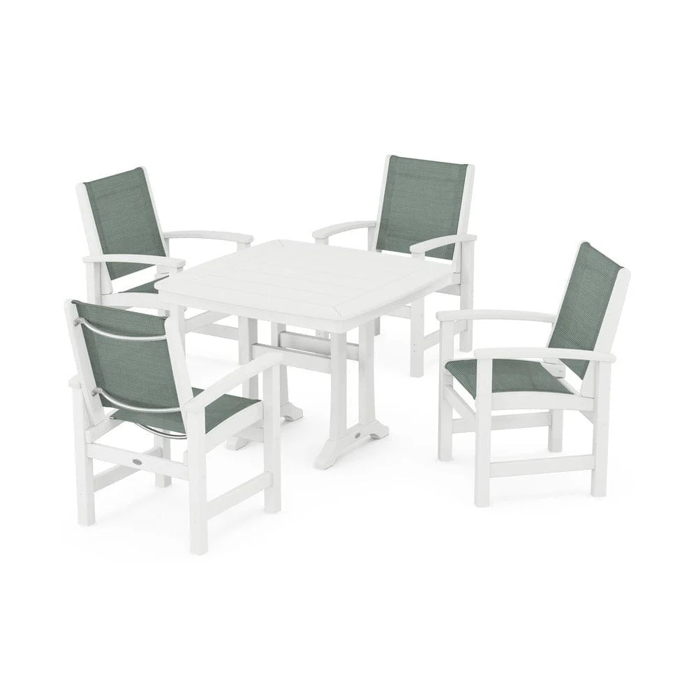 POLYWOOD® - Coastal 5-Piece Dining Set with Trestle Legs - PWS966 - Image 78