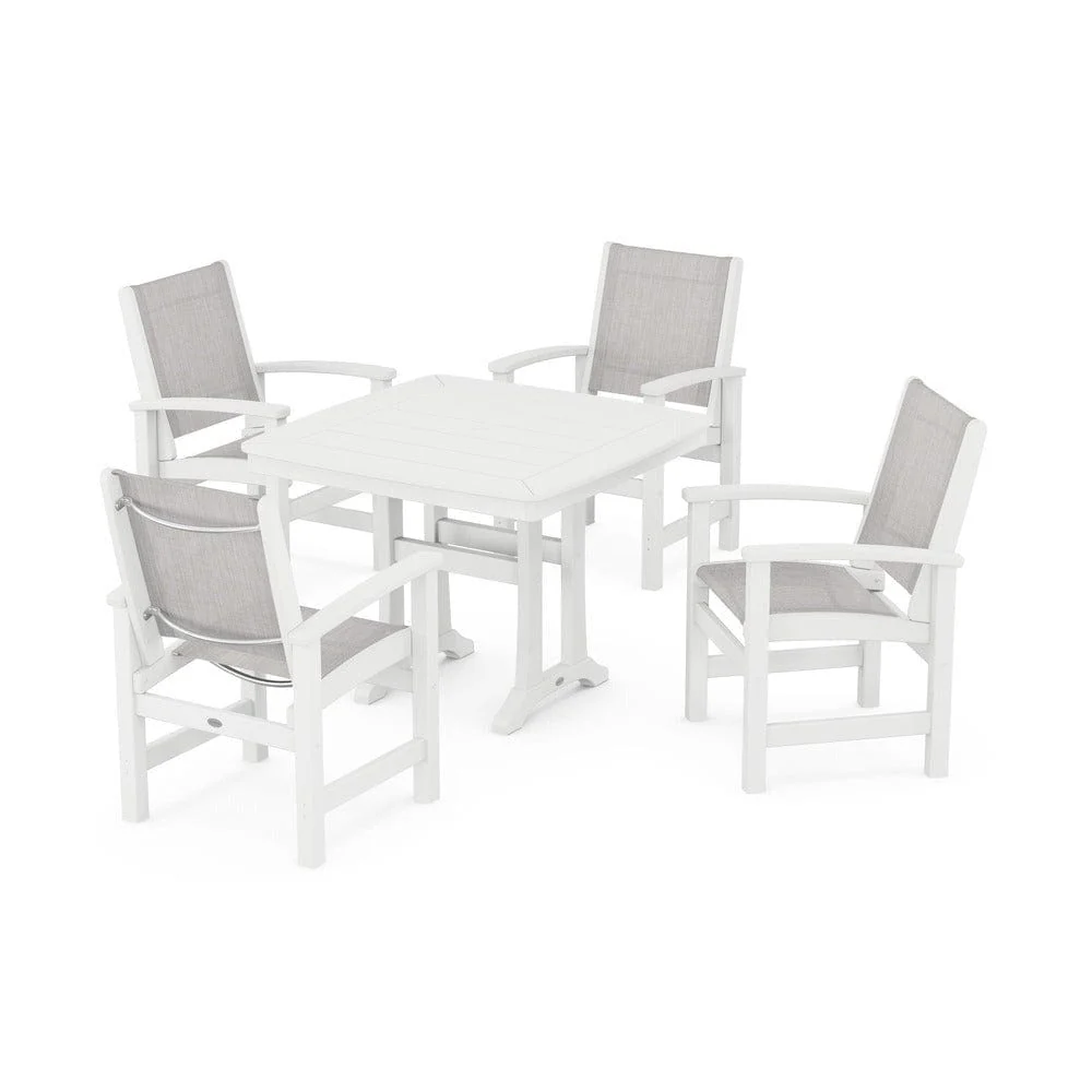POLYWOOD® - Coastal 5-Piece Dining Set with Trestle Legs - PWS966 - Image 87