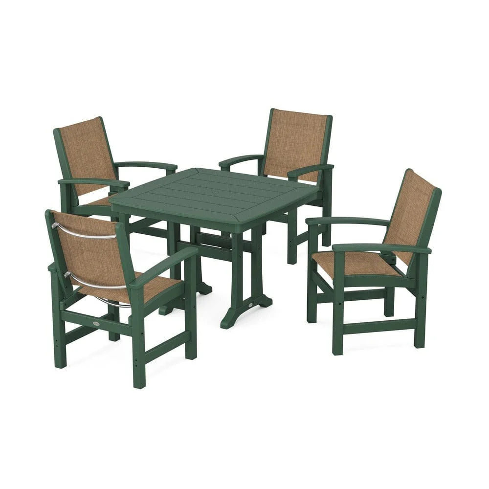 POLYWOOD® - Coastal 5-Piece Dining Set with Trestle Legs - PWS966 - Image 89