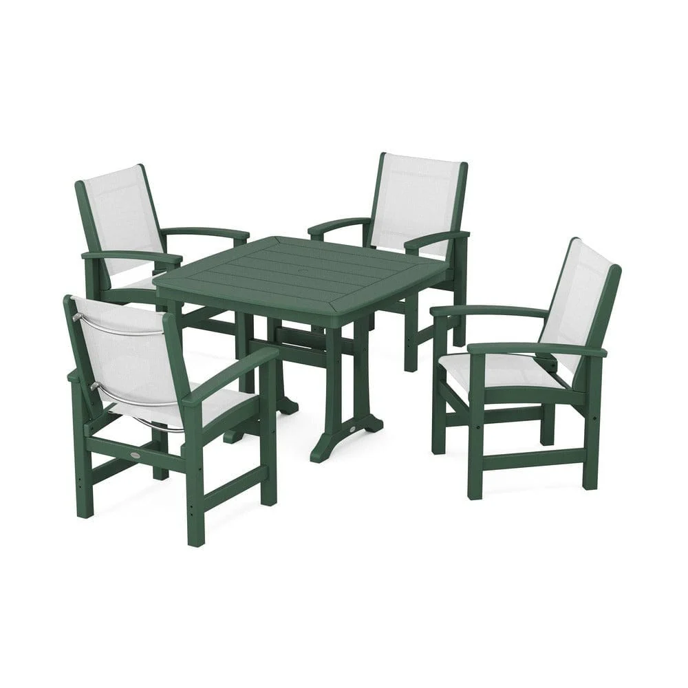 POLYWOOD® - Coastal 5-Piece Dining Set with Trestle Legs - PWS966 - Image 9