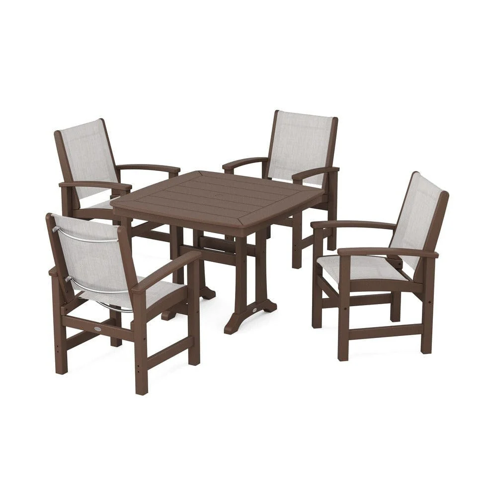 POLYWOOD® - Coastal 5-Piece Dining Set with Trestle Legs - PWS966 - Image 90