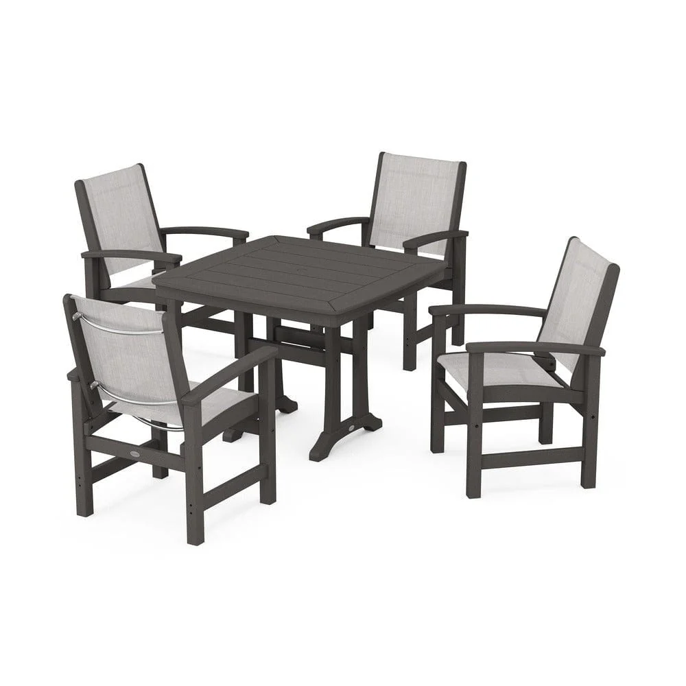 POLYWOOD® - Coastal 5-Piece Dining Set with Trestle Legs - PWS966 - Image 91