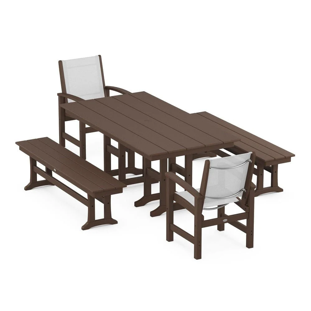 POLYWOOD® - Coastal 5-Piece Farmhouse Dining Set - PWS1175 - Image 100