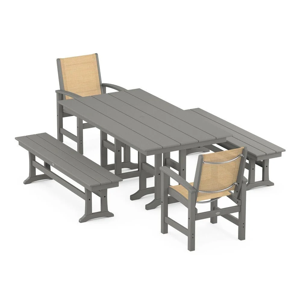 POLYWOOD® - Coastal 5-Piece Farmhouse Dining Set - PWS1175 - Image 106
