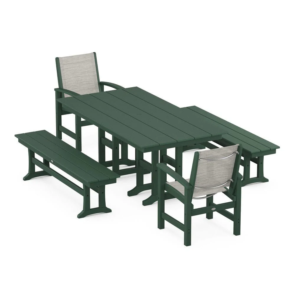 POLYWOOD® - Coastal 5-Piece Farmhouse Dining Set - PWS1175 - Image 107