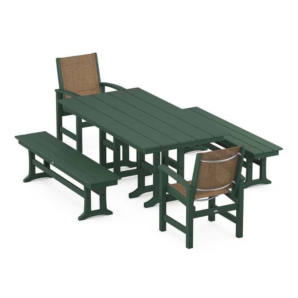 POLYWOOD® - Coastal 5-Piece Farmhouse Dining Set - PWS1175 - Image 108