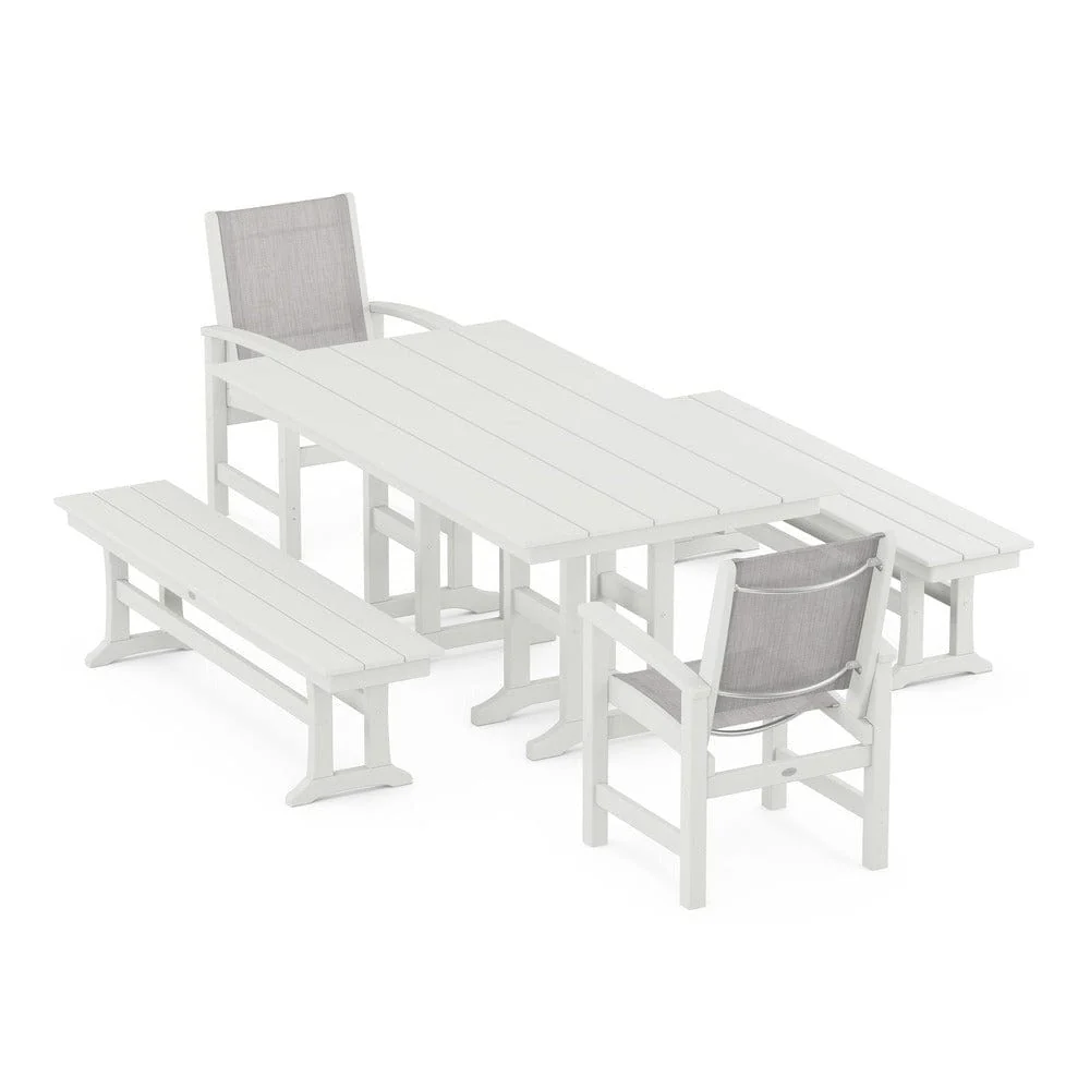 POLYWOOD® - Coastal 5-Piece Farmhouse Dining Set - PWS1175 - Image 112