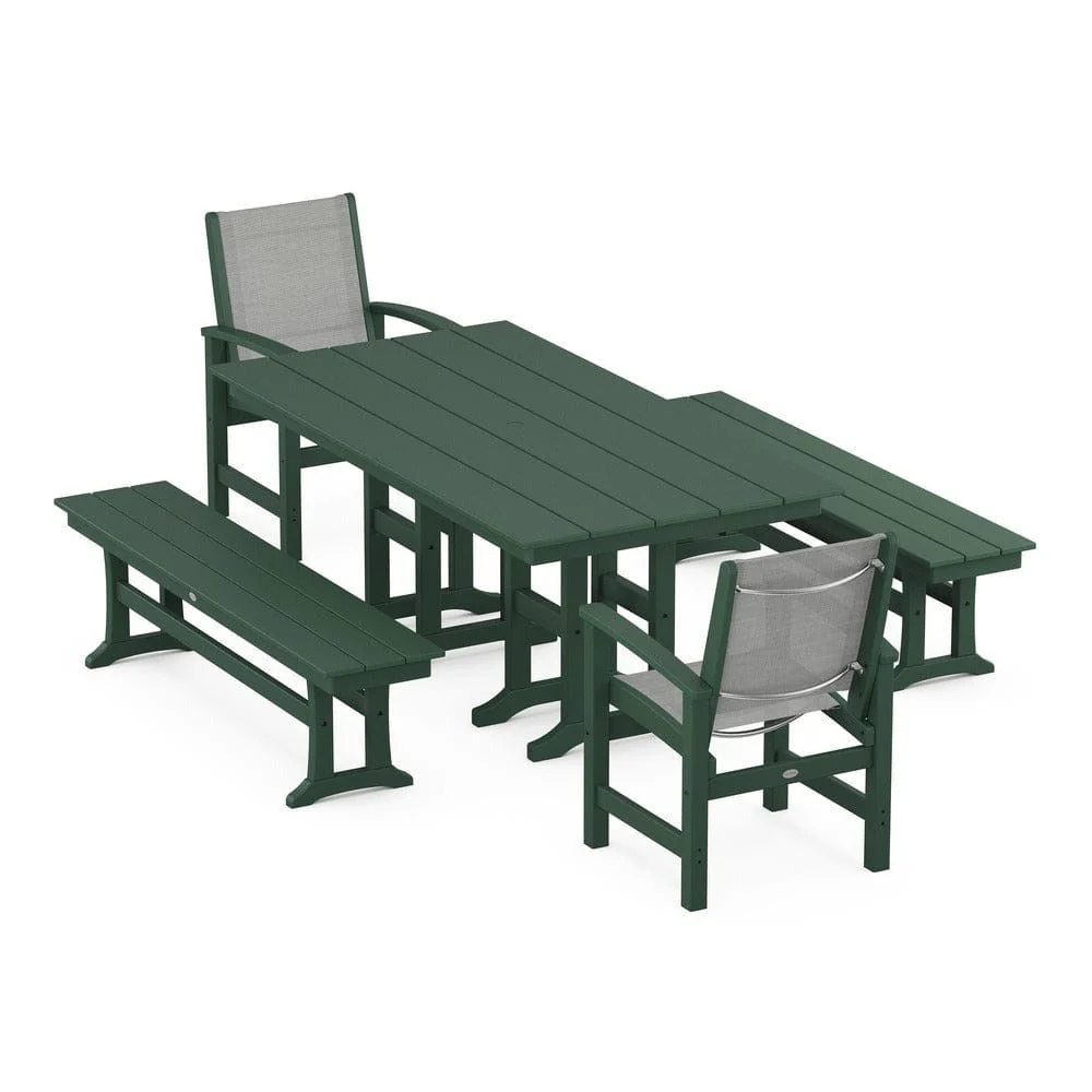 POLYWOOD® - Coastal 5-Piece Farmhouse Dining Set - PWS1175 - Image 113