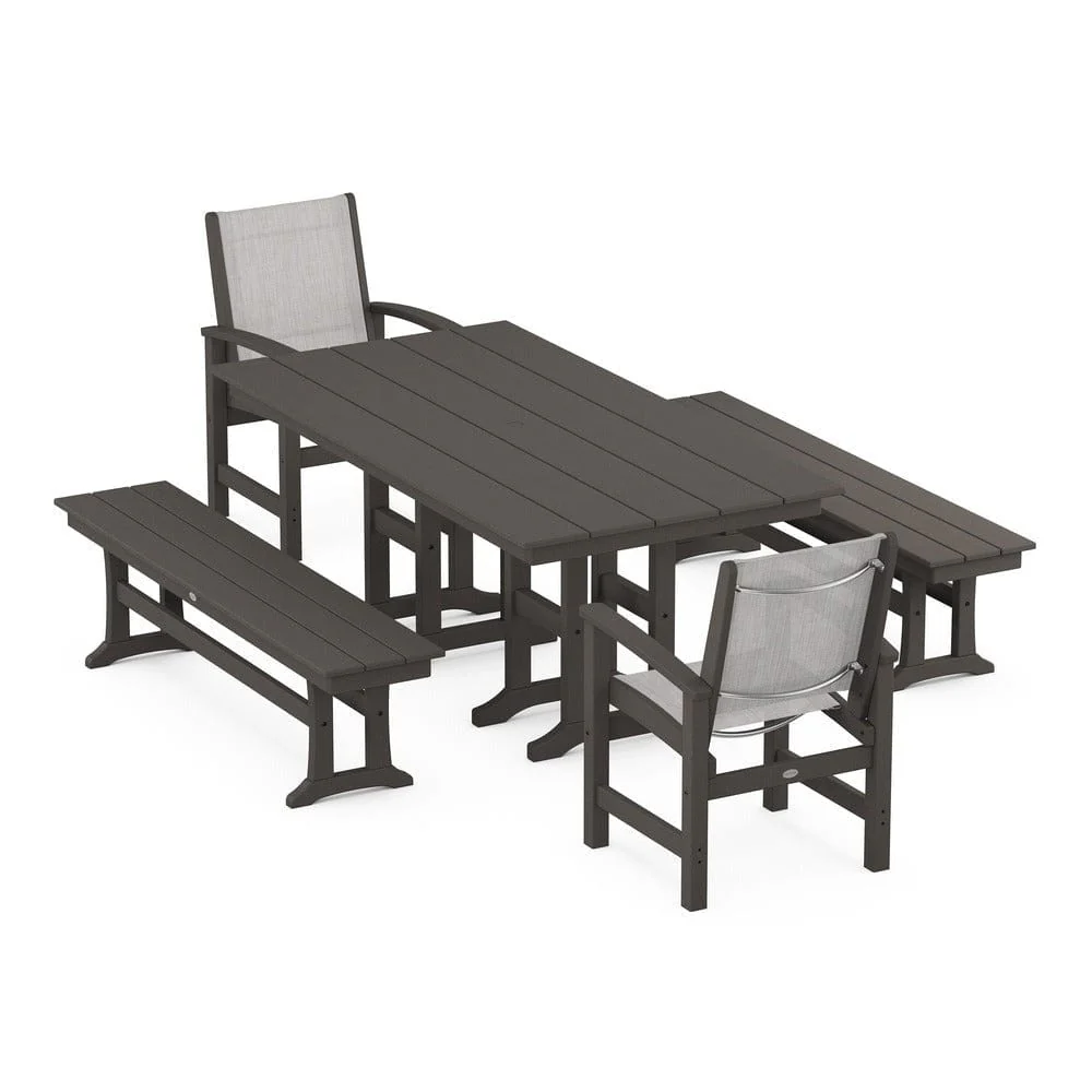 POLYWOOD® - Coastal 5-Piece Farmhouse Dining Set - PWS1175 - Image 116