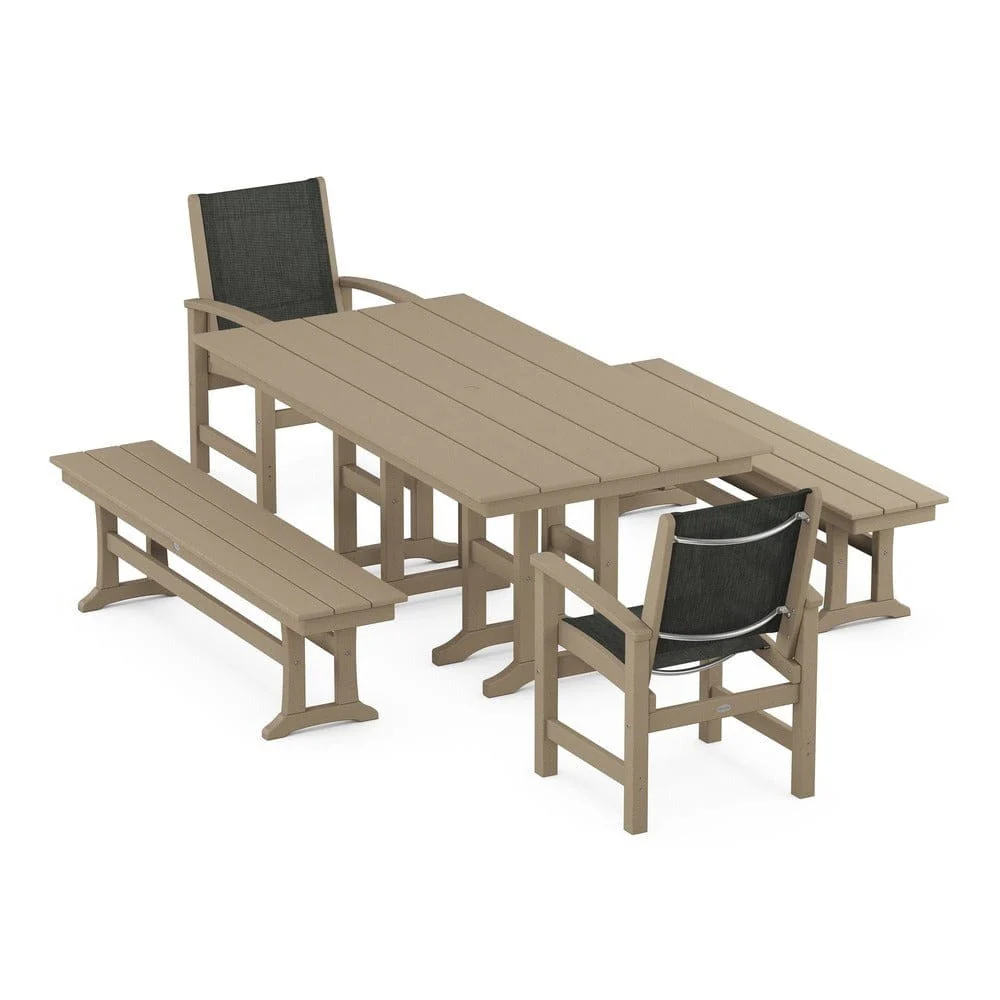 POLYWOOD® - Coastal 5-Piece Farmhouse Dining Set - PWS1175 - Image 117