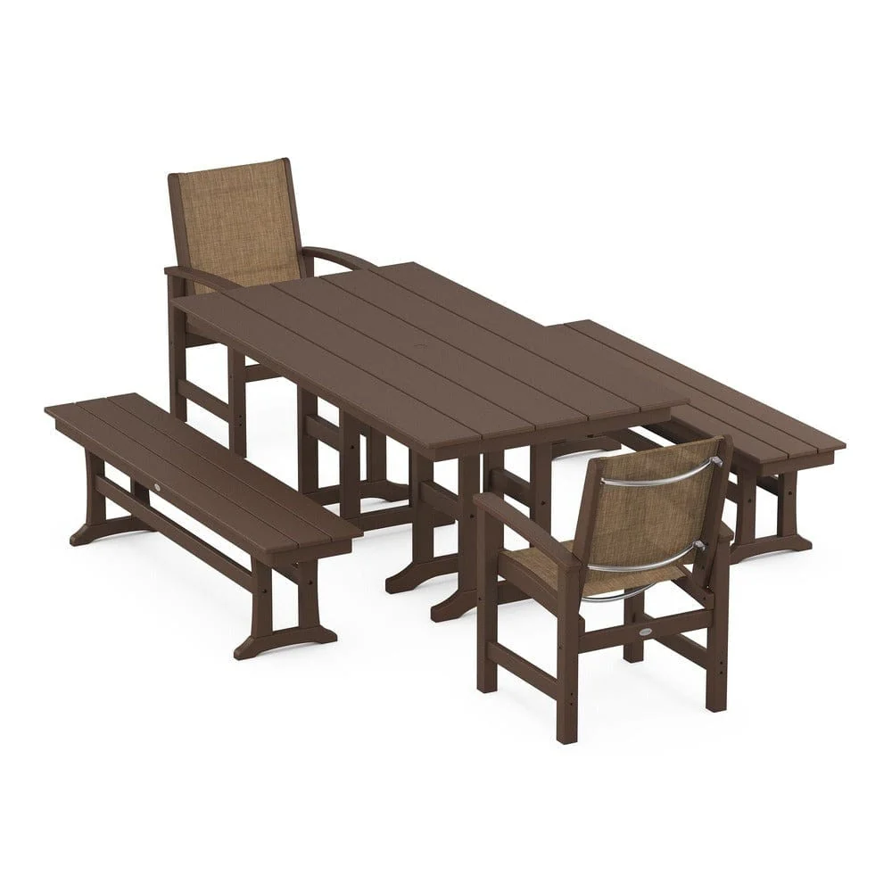 POLYWOOD® - Coastal 5-Piece Farmhouse Dining Set - PWS1175 - Image 120