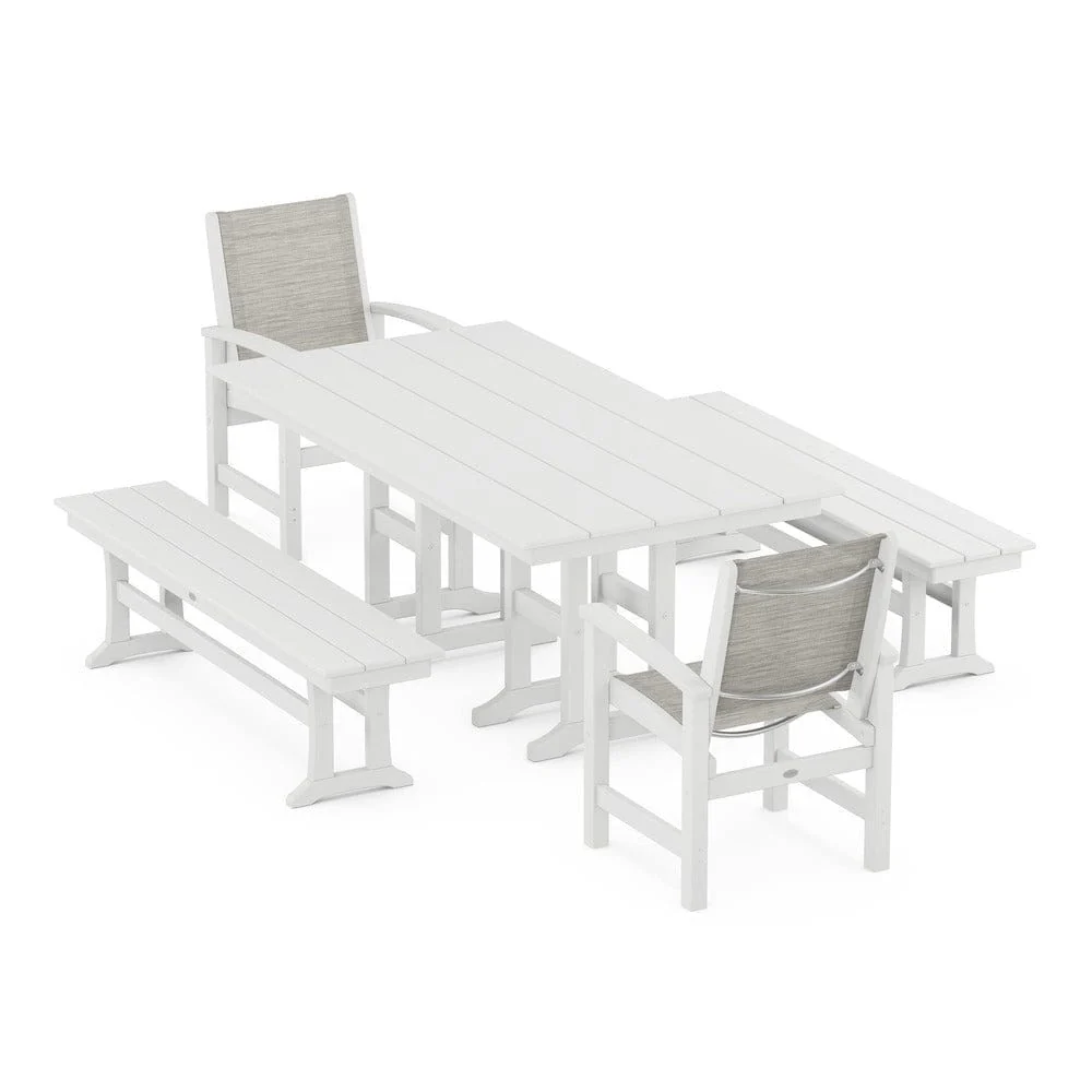 POLYWOOD® - Coastal 5-Piece Farmhouse Dining Set - PWS1175 - Image 15