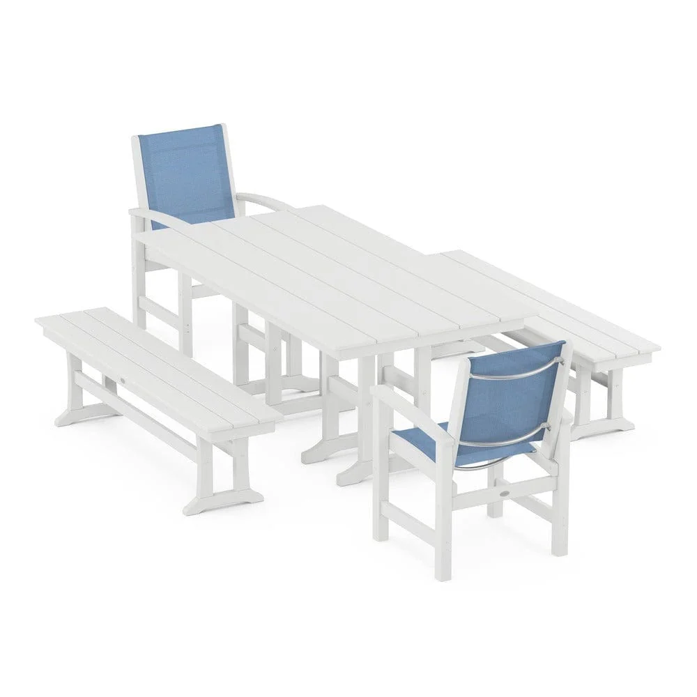 POLYWOOD® - Coastal 5-Piece Farmhouse Dining Set - PWS1175 - Image 20