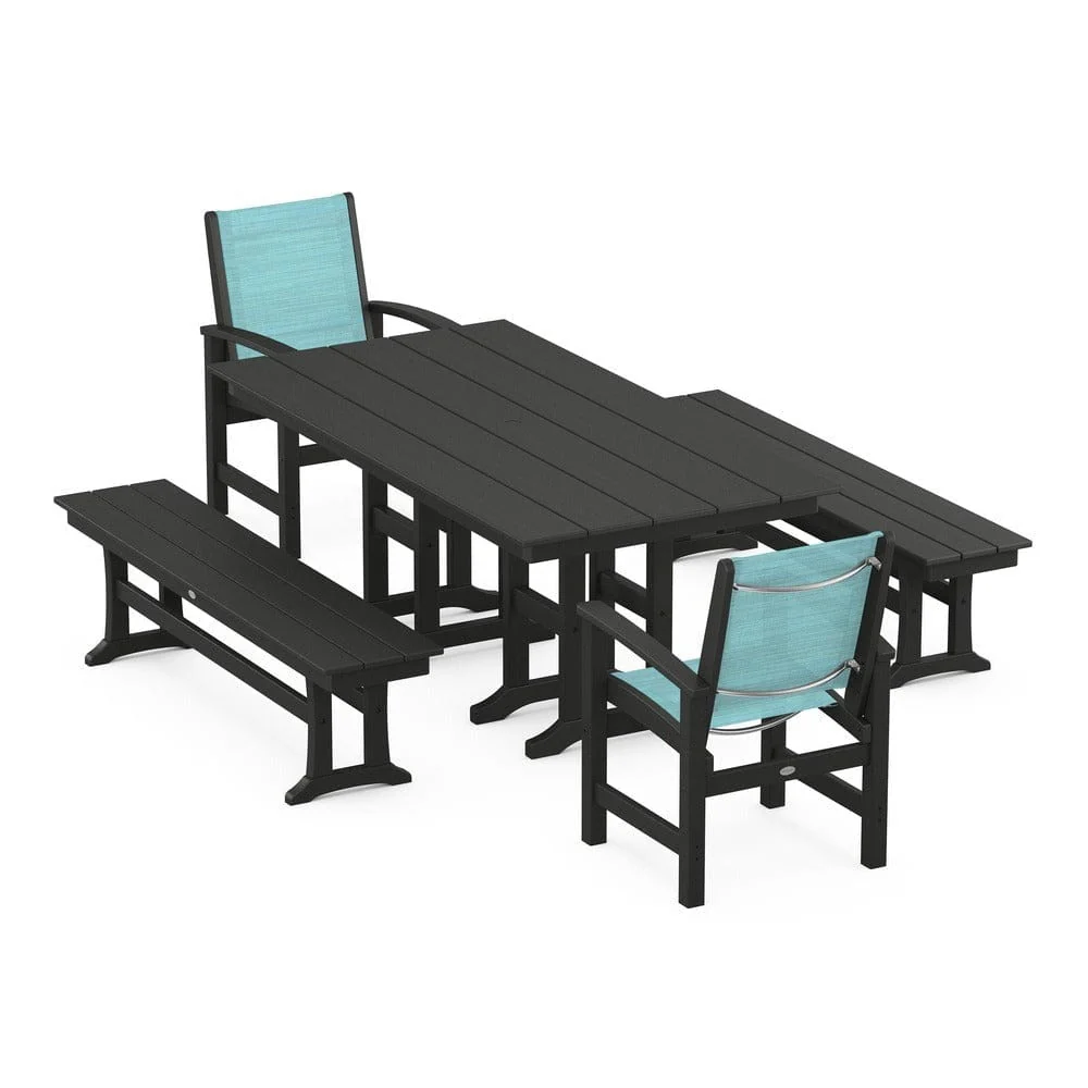 POLYWOOD® - Coastal 5-Piece Farmhouse Dining Set - PWS1175 - Image 22