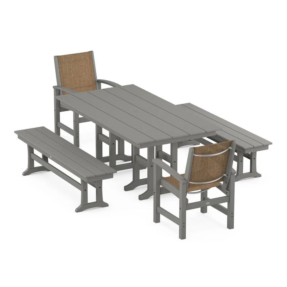 POLYWOOD® - Coastal 5-Piece Farmhouse Dining Set - PWS1175 - Image 26