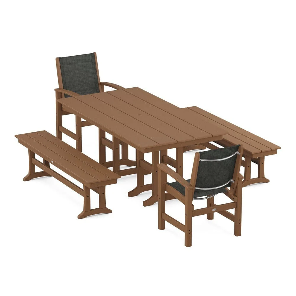 POLYWOOD® - Coastal 5-Piece Farmhouse Dining Set - PWS1175 - Image 34