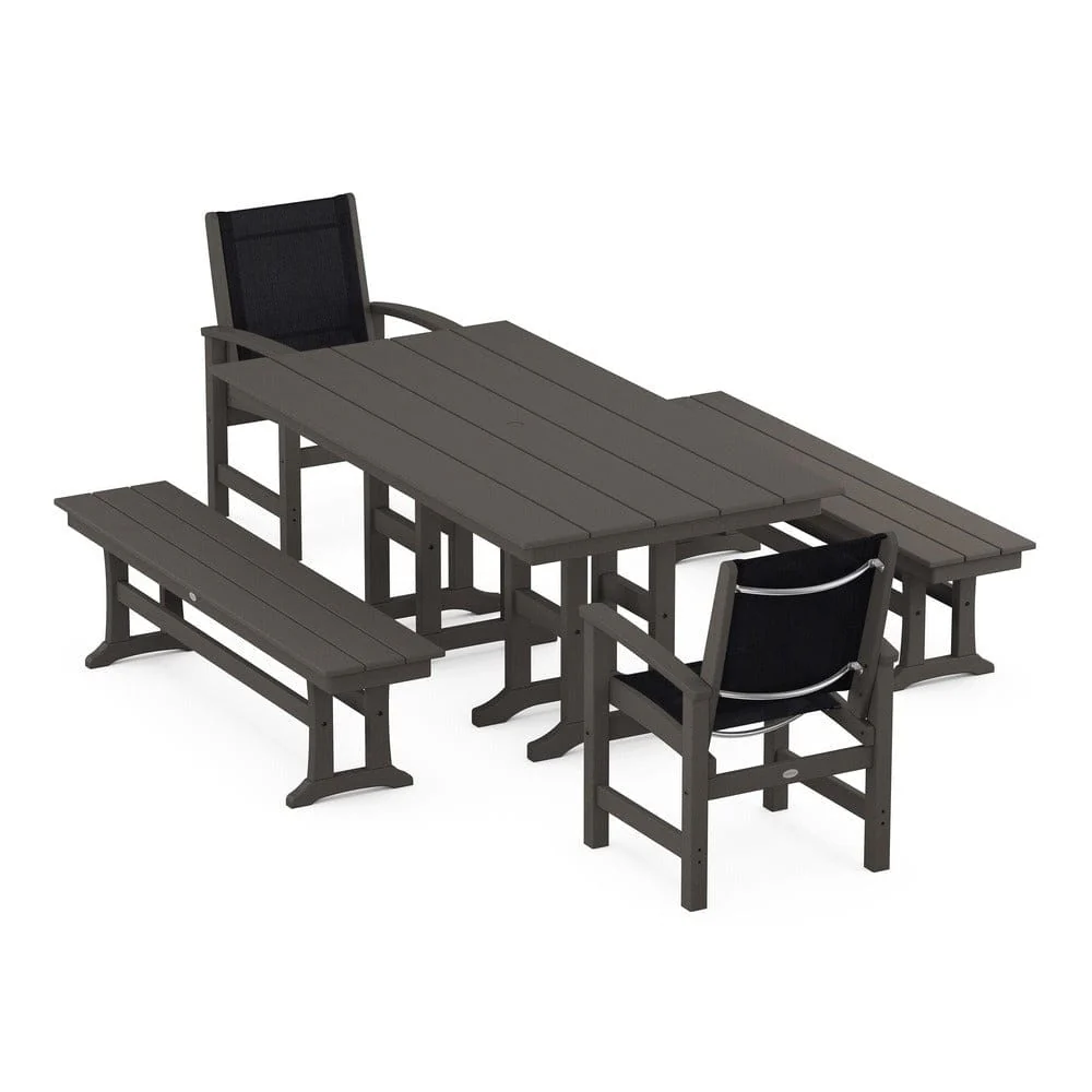 POLYWOOD® - Coastal 5-Piece Farmhouse Dining Set - PWS1175 - Image 35