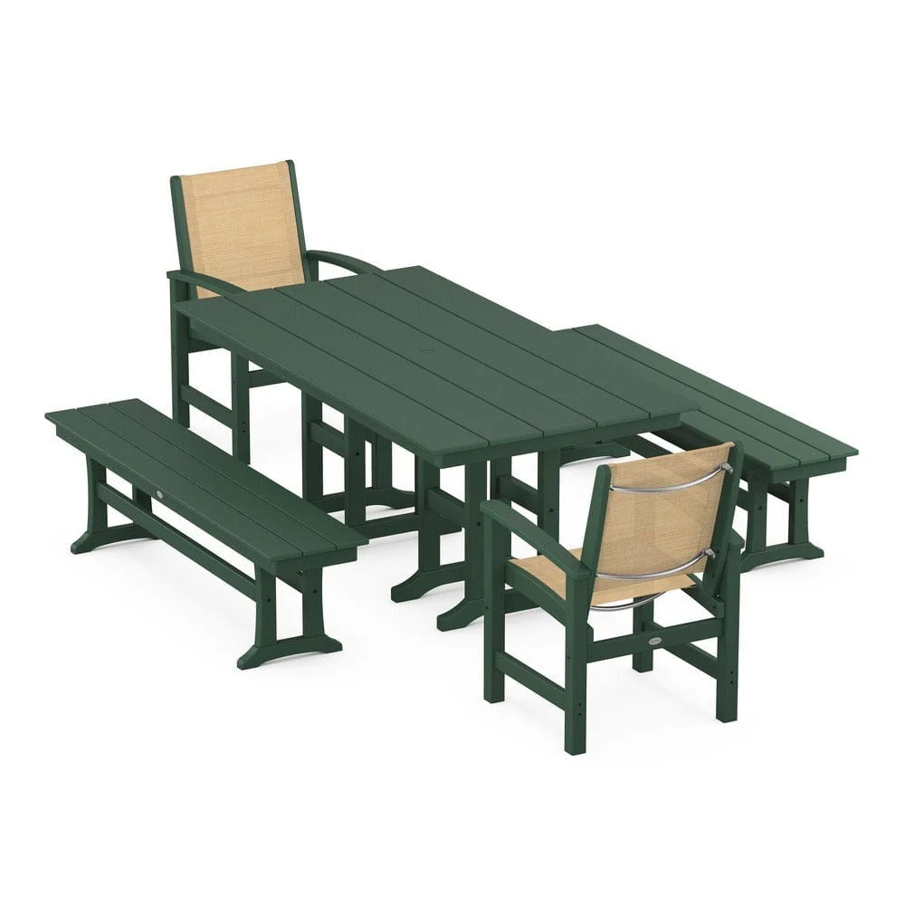 POLYWOOD® - Coastal 5-Piece Farmhouse Dining Set - PWS1175 - Image 4