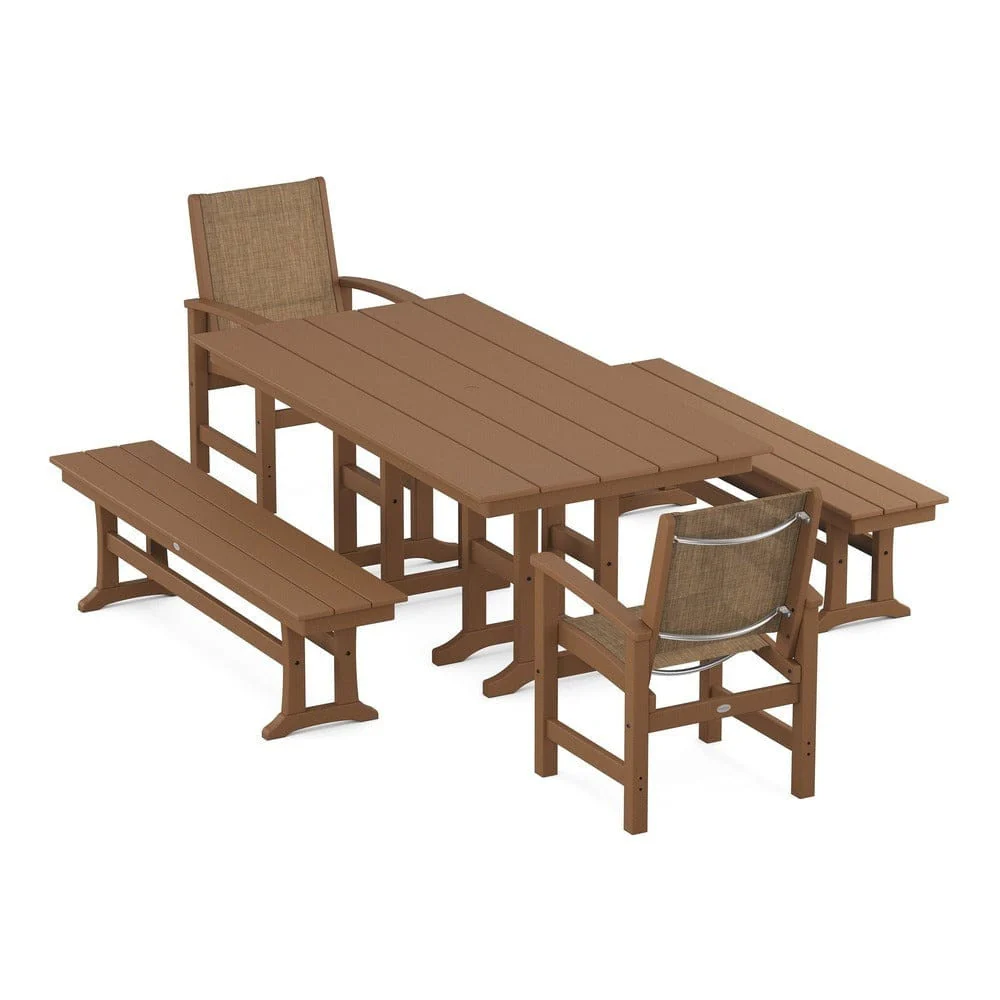 POLYWOOD® - Coastal 5-Piece Farmhouse Dining Set - PWS1175 - Image 51