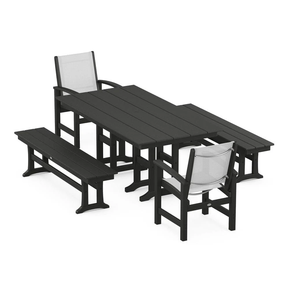 POLYWOOD® - Coastal 5-Piece Farmhouse Dining Set - PWS1175 - Image 56