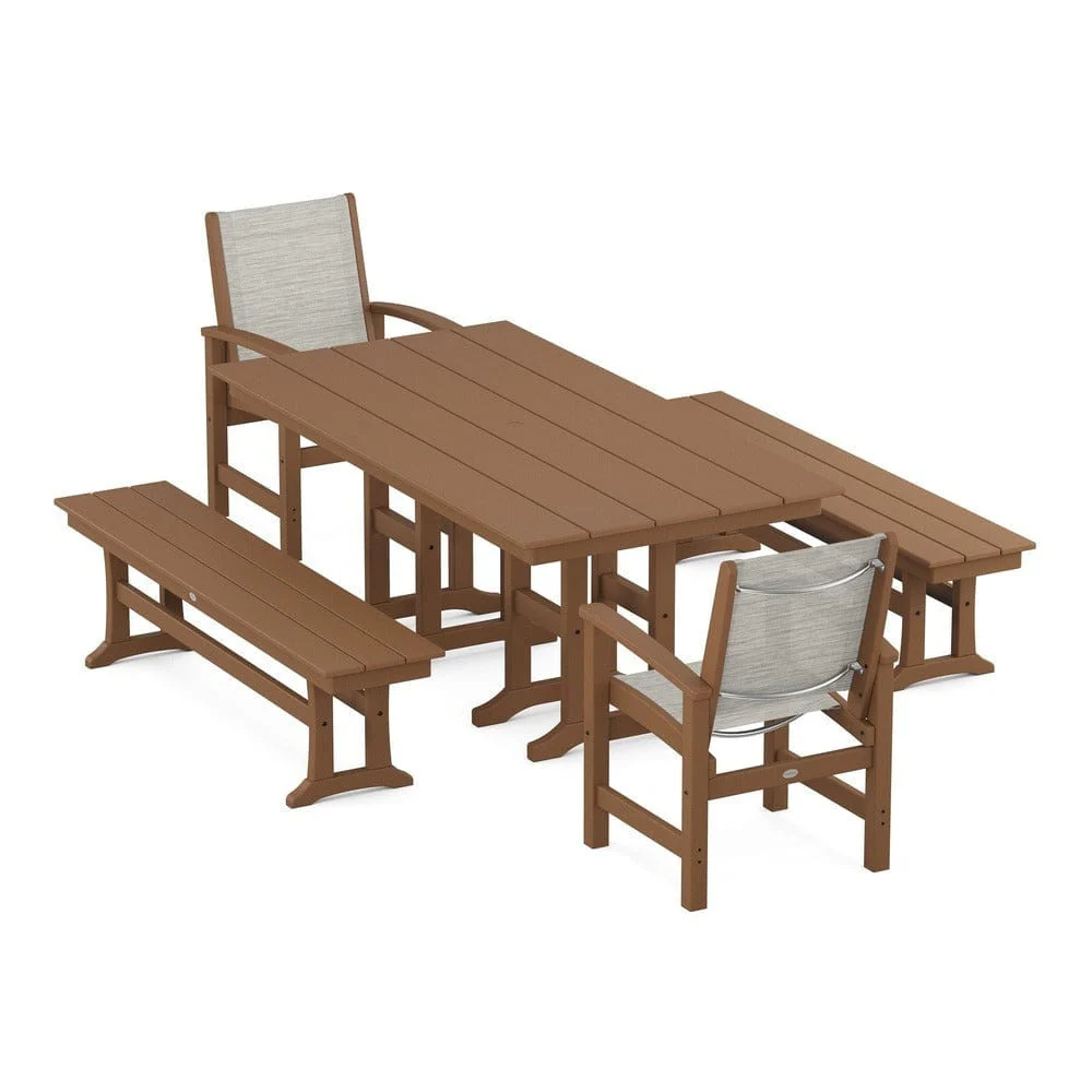 POLYWOOD® - Coastal 5-Piece Farmhouse Dining Set - PWS1175 - Image 57