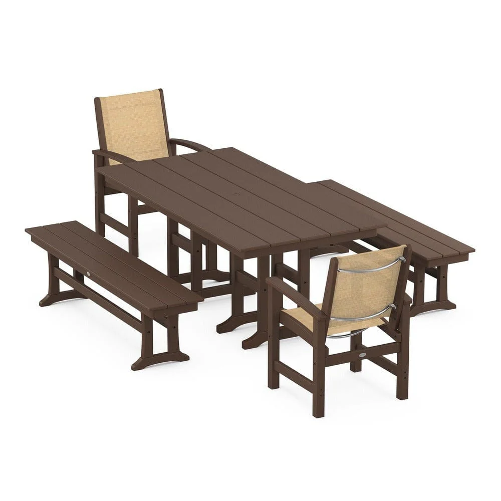 POLYWOOD® - Coastal 5-Piece Farmhouse Dining Set - PWS1175 - Image 7