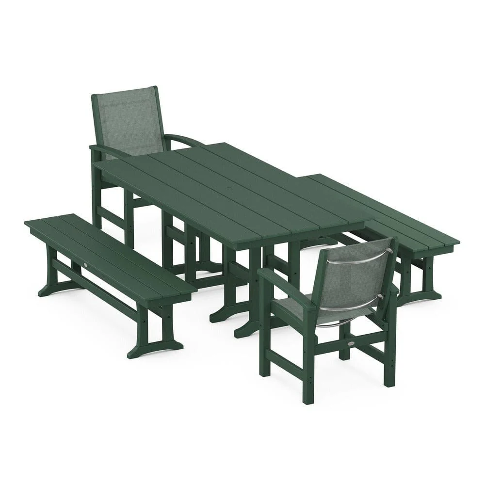 POLYWOOD® - Coastal 5-Piece Farmhouse Dining Set - PWS1175 - Image 70