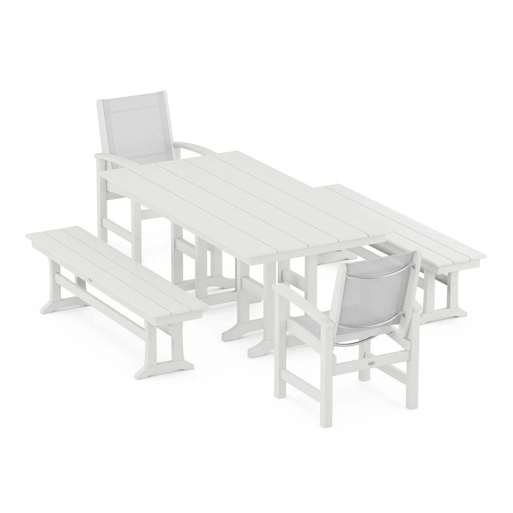POLYWOOD® - Coastal 5-Piece Farmhouse Dining Set - PWS1175 - Image 74