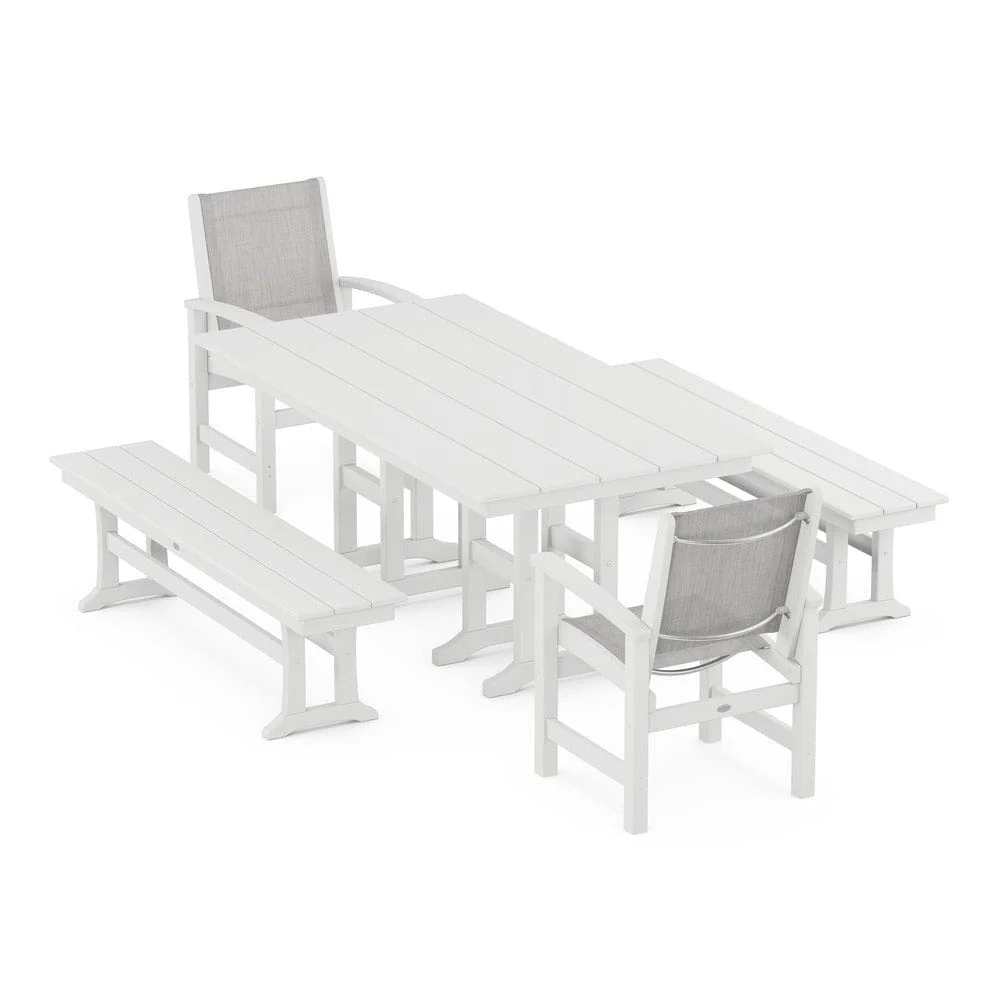 POLYWOOD® - Coastal 5-Piece Farmhouse Dining Set - PWS1175 - Image 76