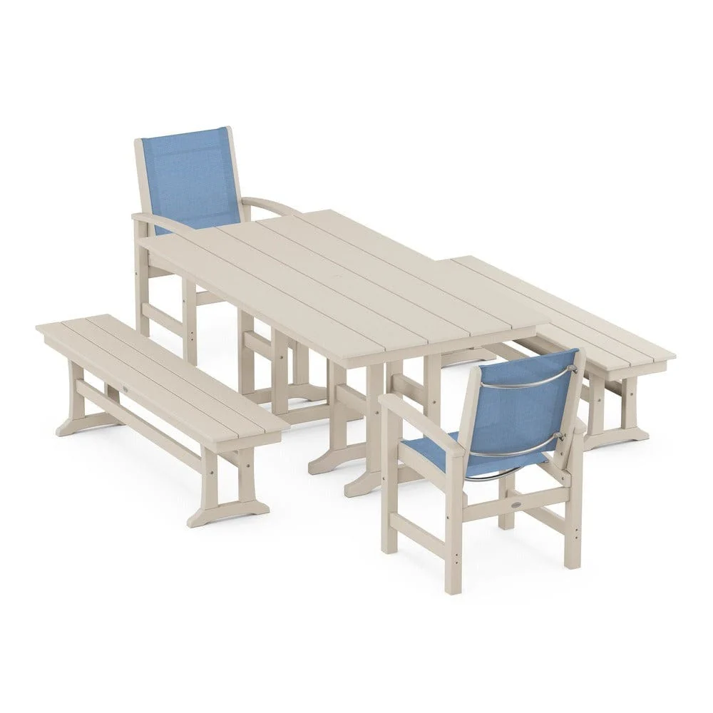 POLYWOOD® - Coastal 5-Piece Farmhouse Dining Set - PWS1175 - Image 77