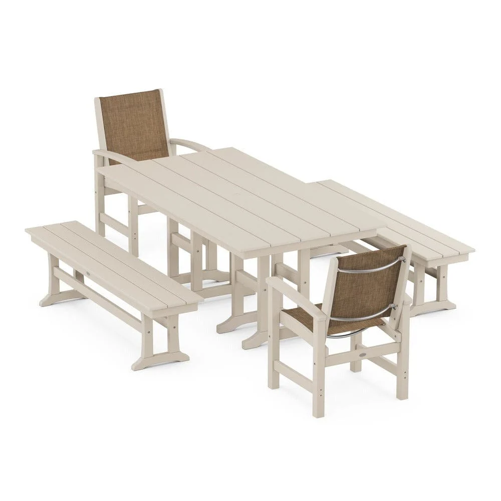 POLYWOOD® - Coastal 5-Piece Farmhouse Dining Set - PWS1175 - Image 78