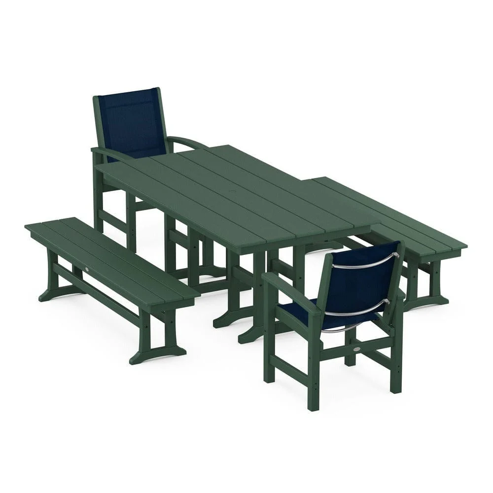 POLYWOOD® - Coastal 5-Piece Farmhouse Dining Set - PWS1175 - Image 9