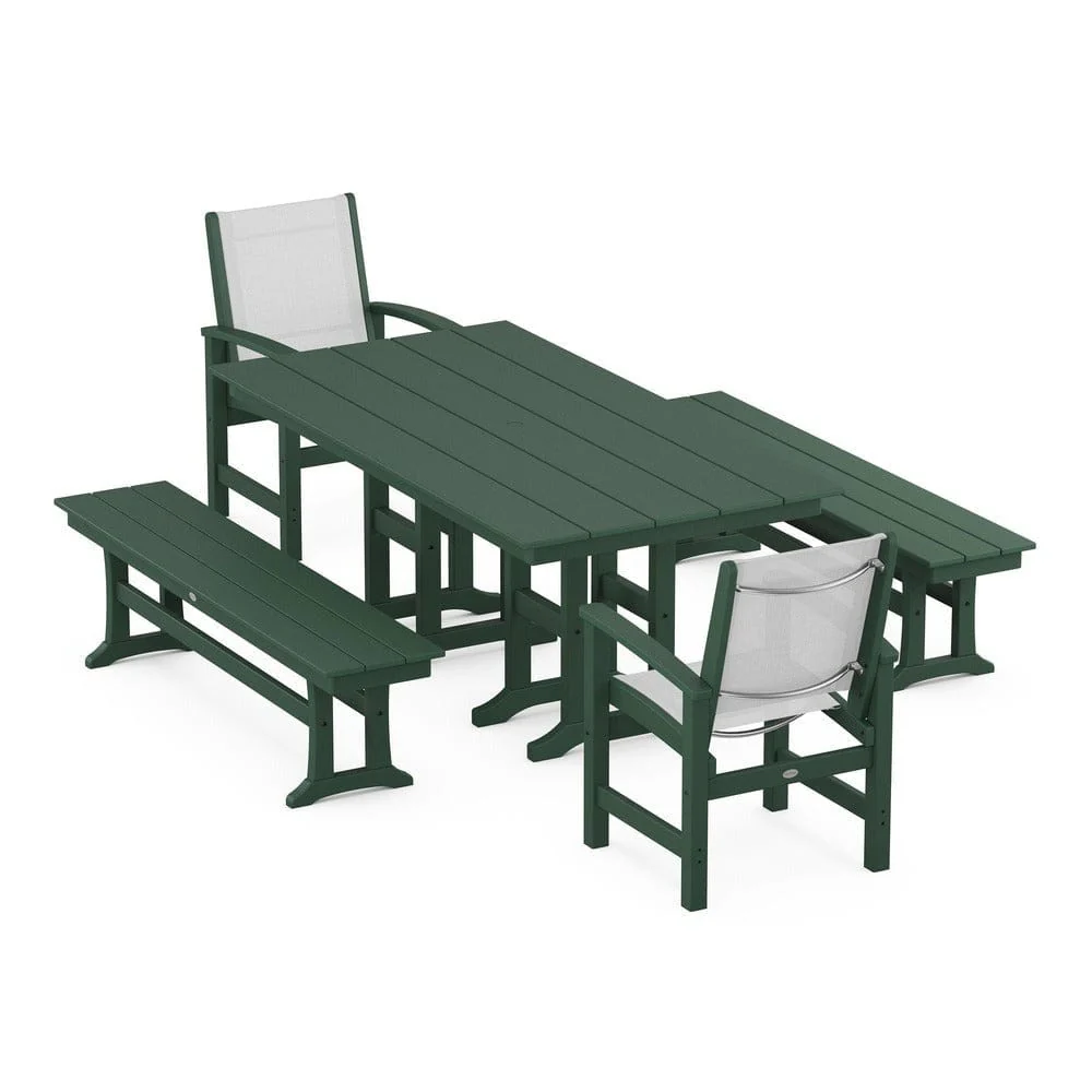 POLYWOOD® - Coastal 5-Piece Farmhouse Dining Set - PWS1175 - Image 91