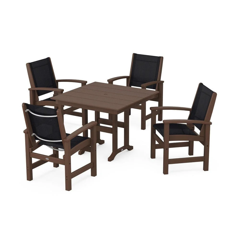 POLYWOOD® - Coastal 5-Piece Farmhouse Dining Set - PWS1141 - Image 100