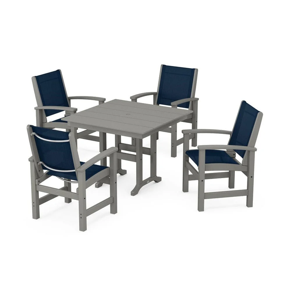 POLYWOOD® - Coastal 5-Piece Farmhouse Dining Set - PWS1141 - Image 11