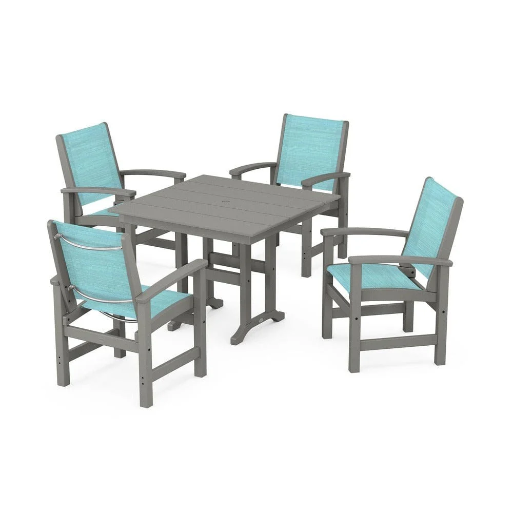 POLYWOOD® - Coastal 5-Piece Farmhouse Dining Set - PWS1141 - Image 112