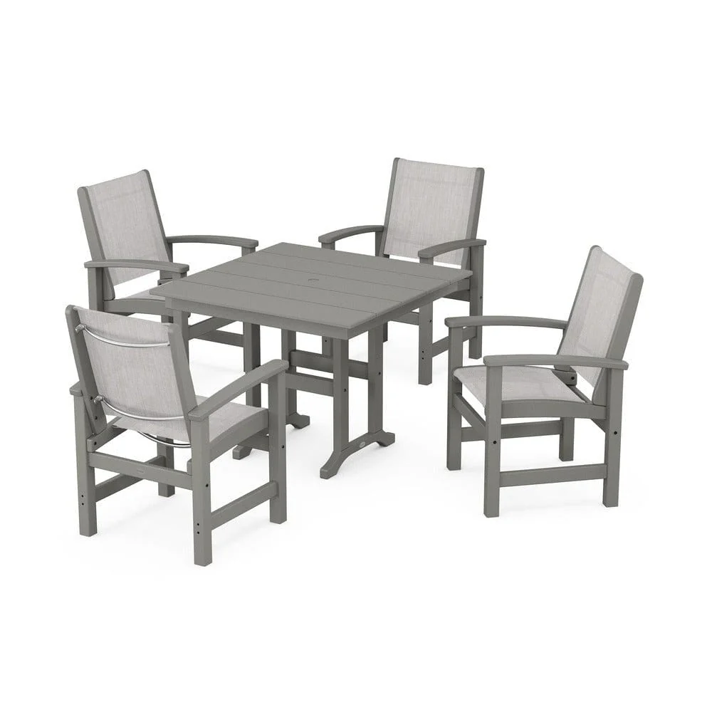 POLYWOOD® - Coastal 5-Piece Farmhouse Dining Set - PWS1141 - Image 122