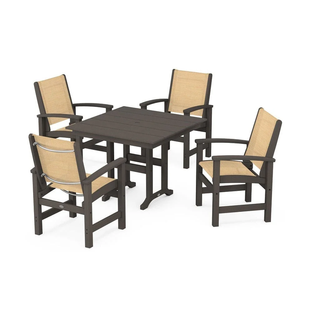 POLYWOOD® - Coastal 5-Piece Farmhouse Dining Set - PWS1141 - Image 19