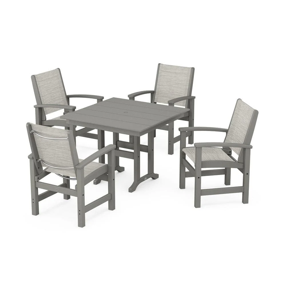 POLYWOOD® - Coastal 5-Piece Farmhouse Dining Set - PWS1141 - Image 20