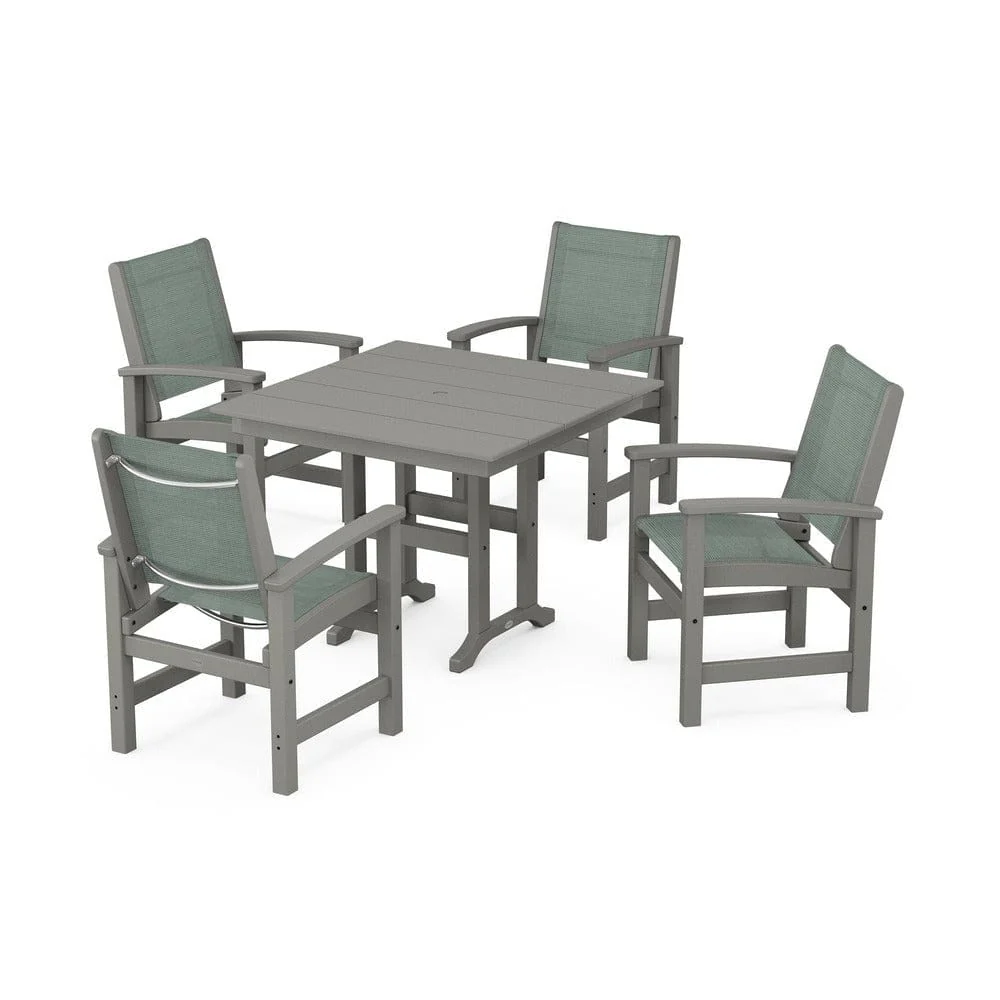 POLYWOOD® - Coastal 5-Piece Farmhouse Dining Set - PWS1141 - Image 38