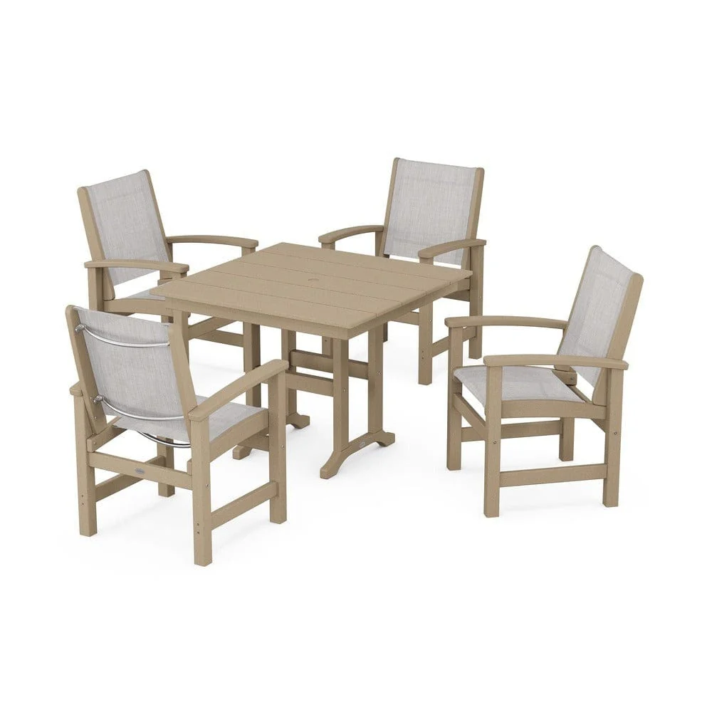 POLYWOOD® - Coastal 5-Piece Farmhouse Dining Set - PWS1141 - Image 40