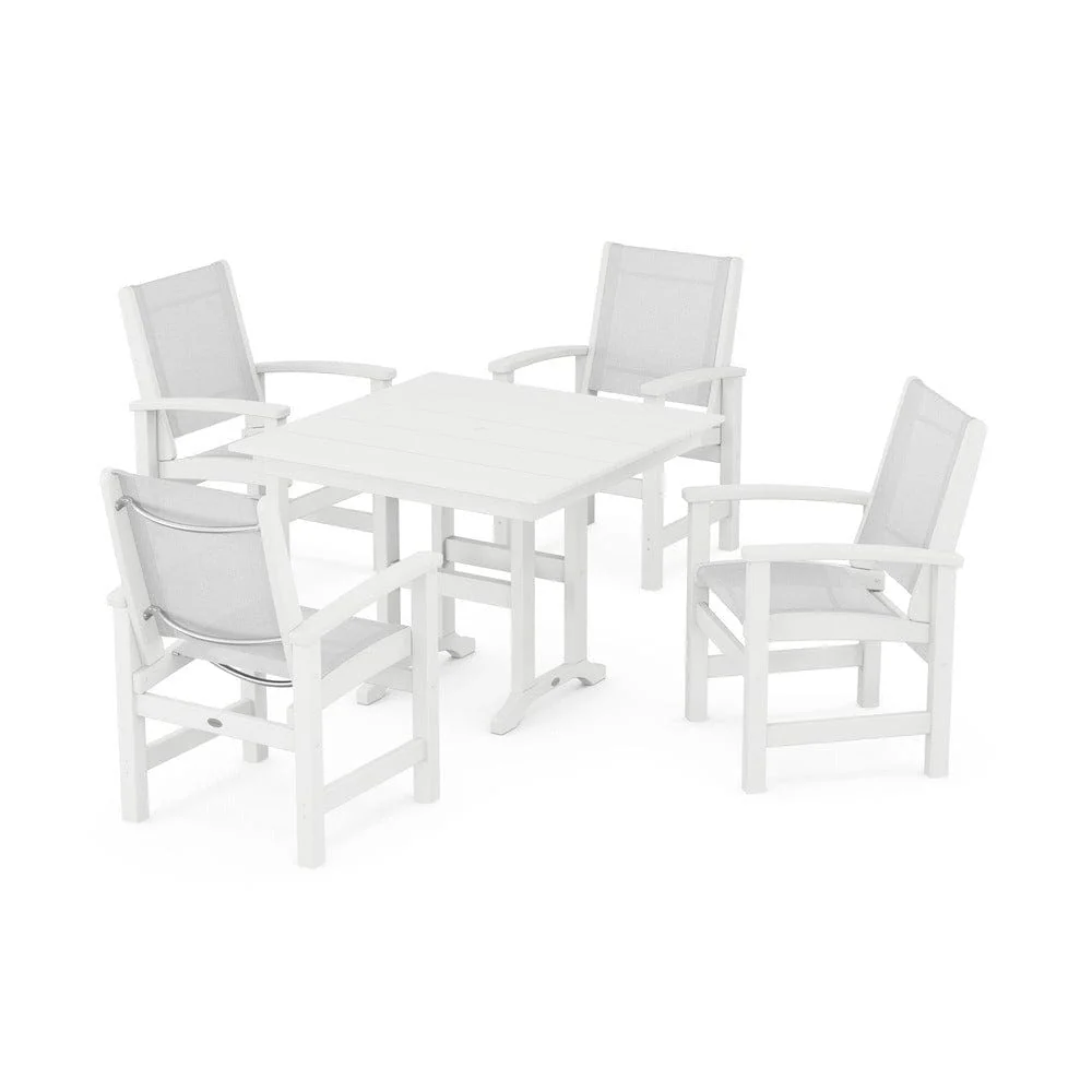 POLYWOOD® - Coastal 5-Piece Farmhouse Dining Set - PWS1141 - Image 41