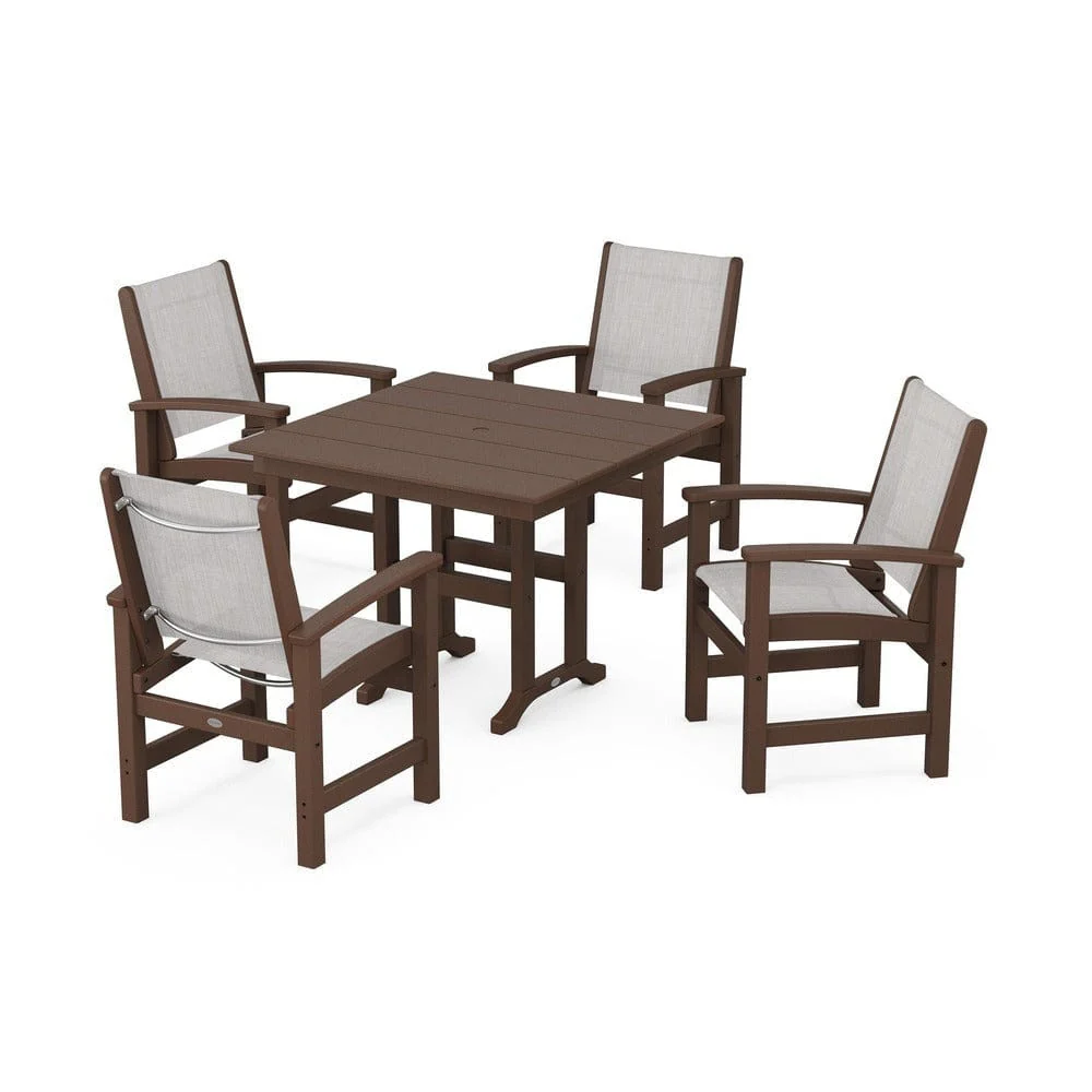 POLYWOOD® - Coastal 5-Piece Farmhouse Dining Set - PWS1141 - Image 44