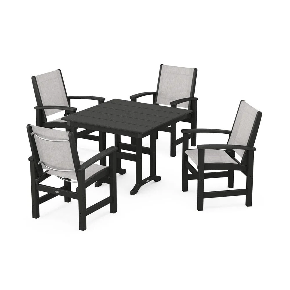 POLYWOOD® - Coastal 5-Piece Farmhouse Dining Set - PWS1141 - Image 45