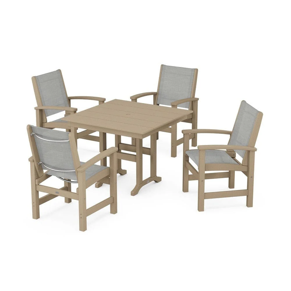 POLYWOOD® - Coastal 5-Piece Farmhouse Dining Set - PWS1141 - Image 53