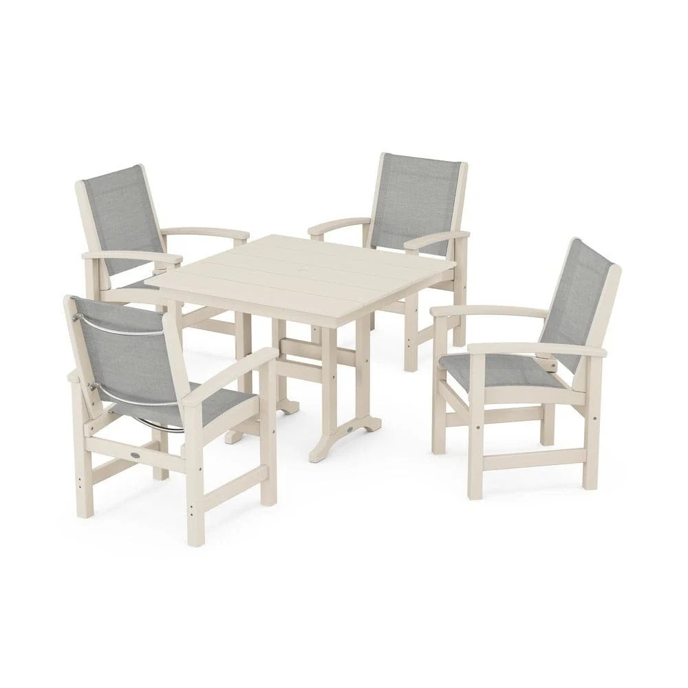 POLYWOOD® - Coastal 5-Piece Farmhouse Dining Set - PWS1141 - Image 55