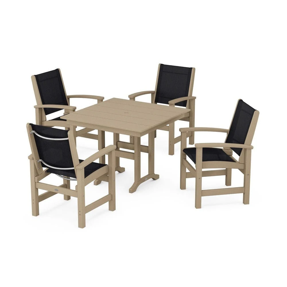 POLYWOOD® - Coastal 5-Piece Farmhouse Dining Set - PWS1141 - Image 59