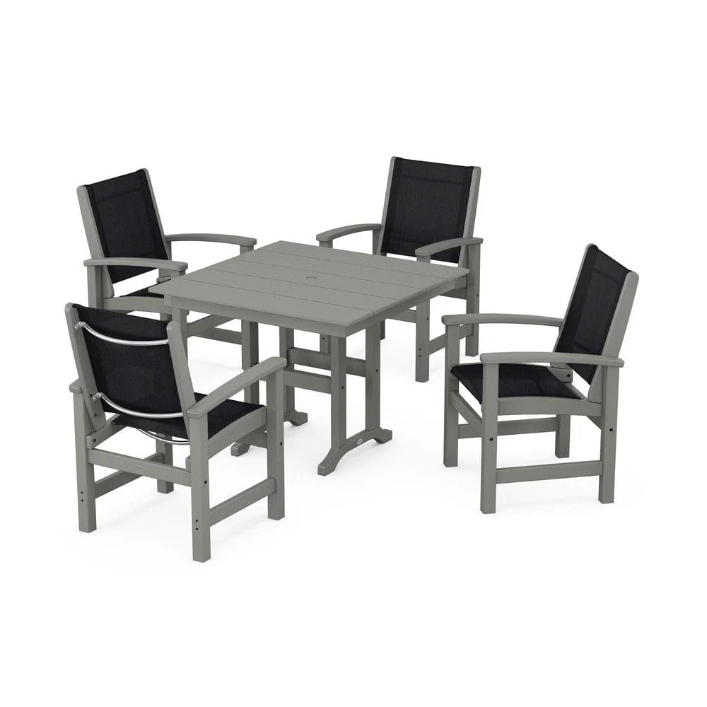 POLYWOOD® - Coastal 5-Piece Farmhouse Dining Set - PWS1141 - Image 62